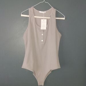 Women's Gray Tank Bodysuit  NWT